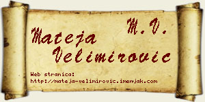 Mateja Velimirović vizit kartica